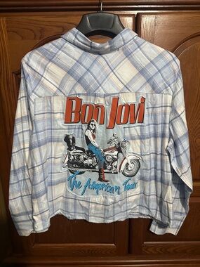 Bon Jovi The American Tour upcycled flannel tee made by me